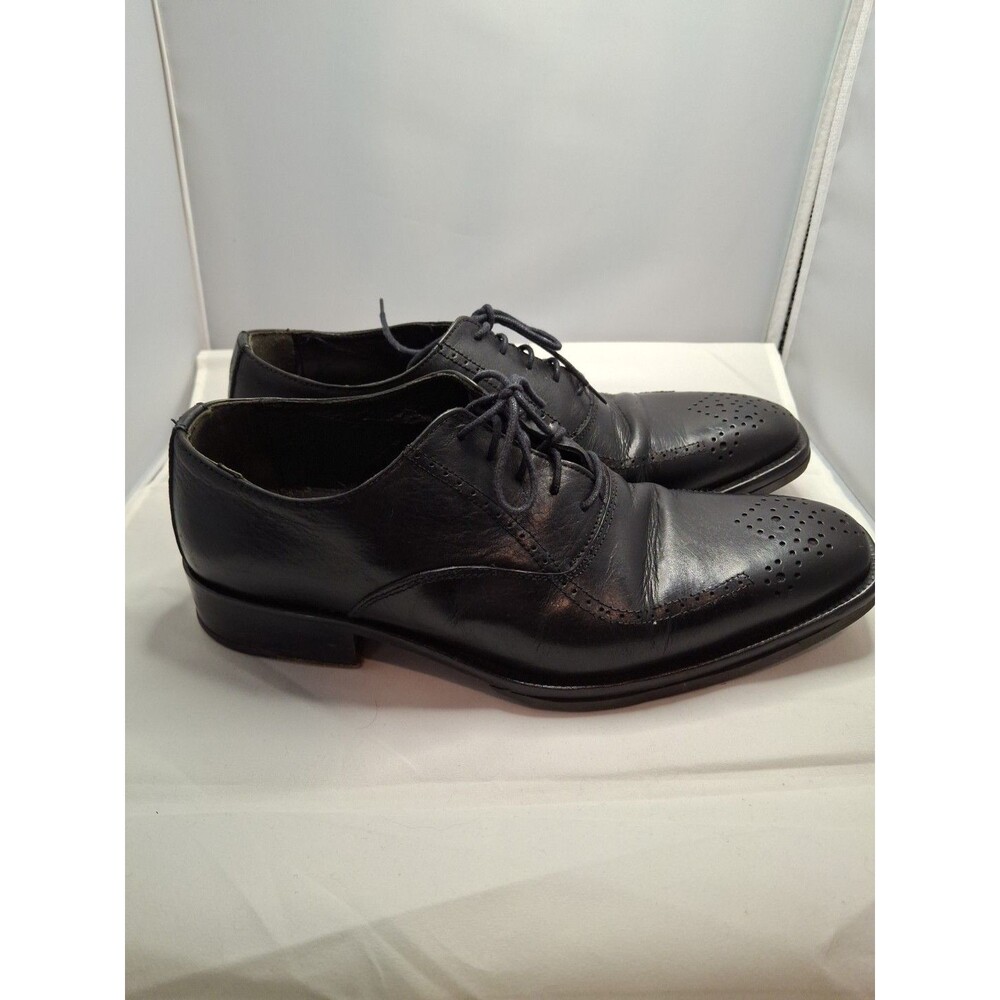MORETTI Black Label Oxford Black dress Shoes Size 6.5(40)
